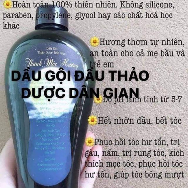 [CHÍNH HÃNG] DẦU GỘI THẢO DƯỢC DÂN GIAN THANH MỘC HƯƠNG GIẢM RỤNG, GÀU, KÍCH THÍCH MỌC TÓC