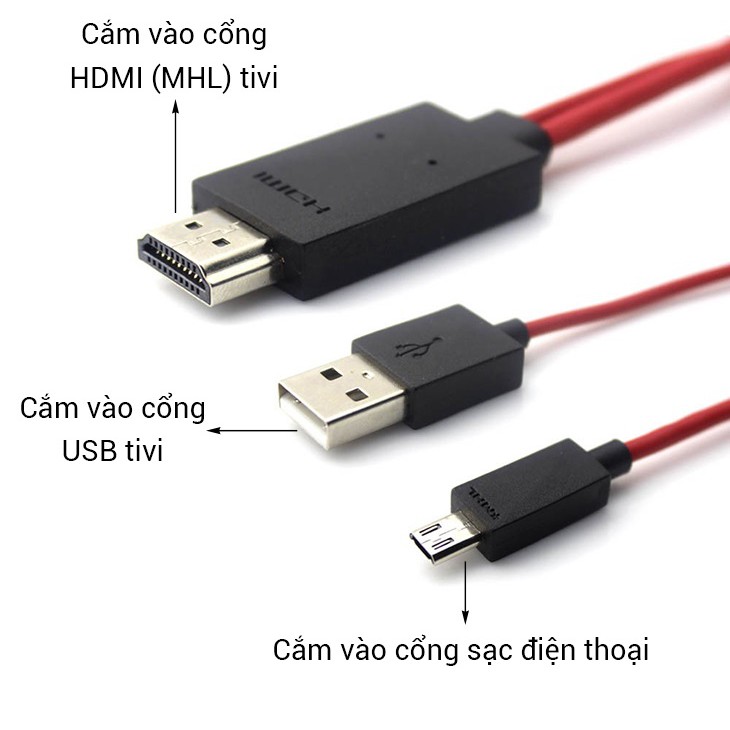 Cáp chuyển đổi MHL 11 pin Micro USB to HDMI Media adapter