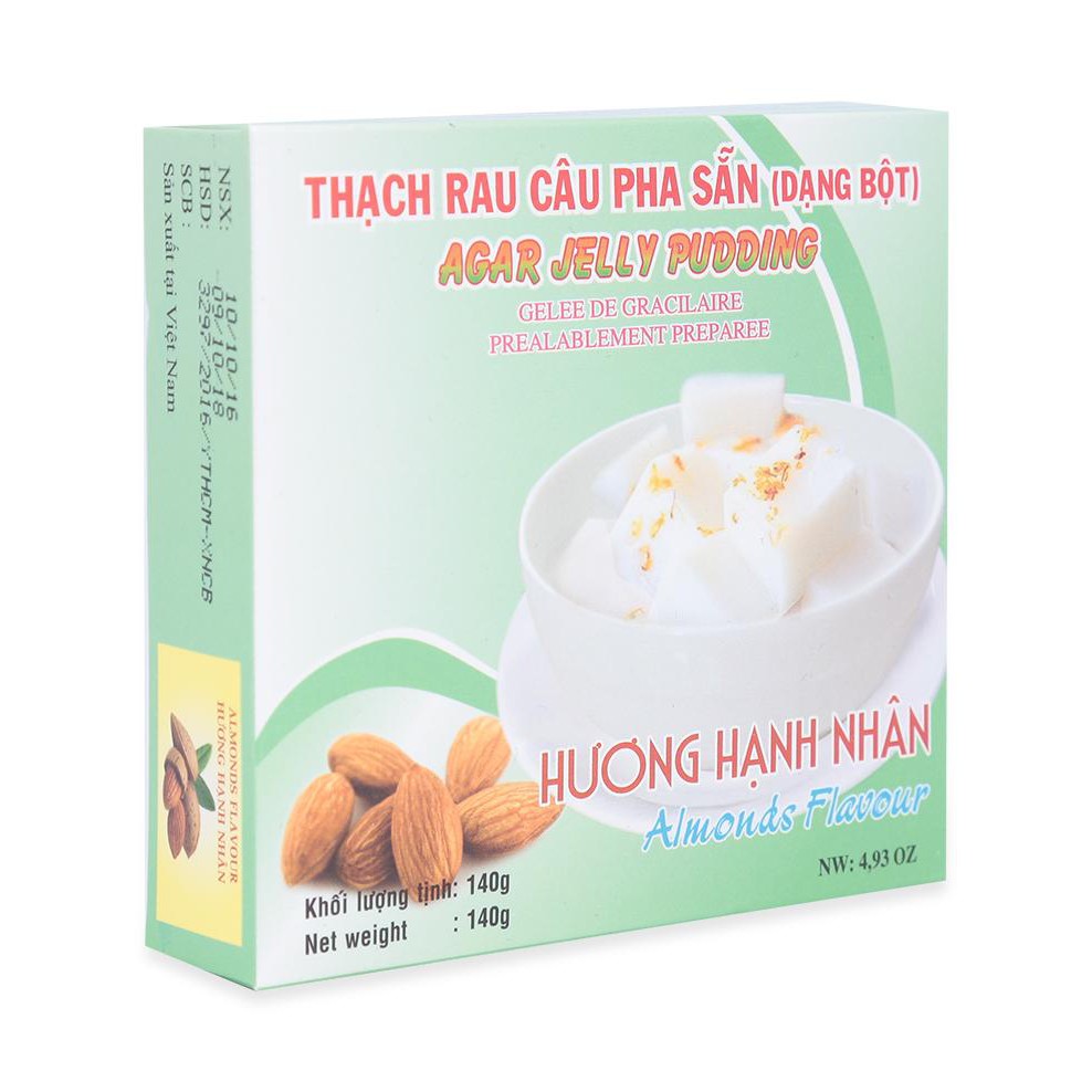 [ Yams Mart ] Thạch Rau Câu Pha Sẵn Hạnh Nhân 3K Hộp 140G