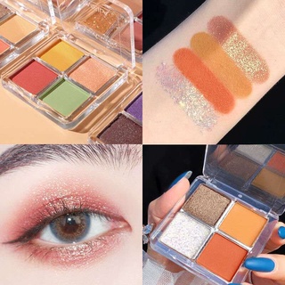 Bảng Phấn Mắt Lameila 4 Màu Ánh Ngọc Trai Lấp Lánh Chống Thấm Nước Kích Thước Nhỏ Gọn