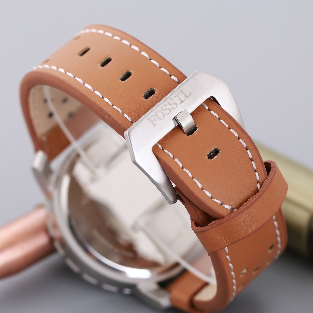 Đồng Hồ Đeo Tay Fossil Dây Da Chống Thấm Nước Phong Cách Hip Hop Cá Tính Cho Nam