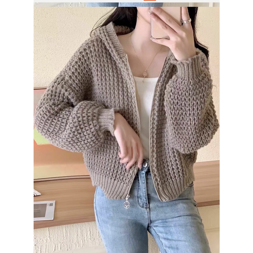 Áo len mũ trơn nhẹ nhàng ngọt ngào trẻ trung năng động DA88