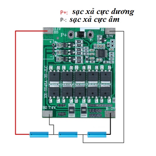 Mạch 3S30A Full XR 12V 30A , sạc cân bằng và bảo vệ pin Li-ion 3.7V 12.6V