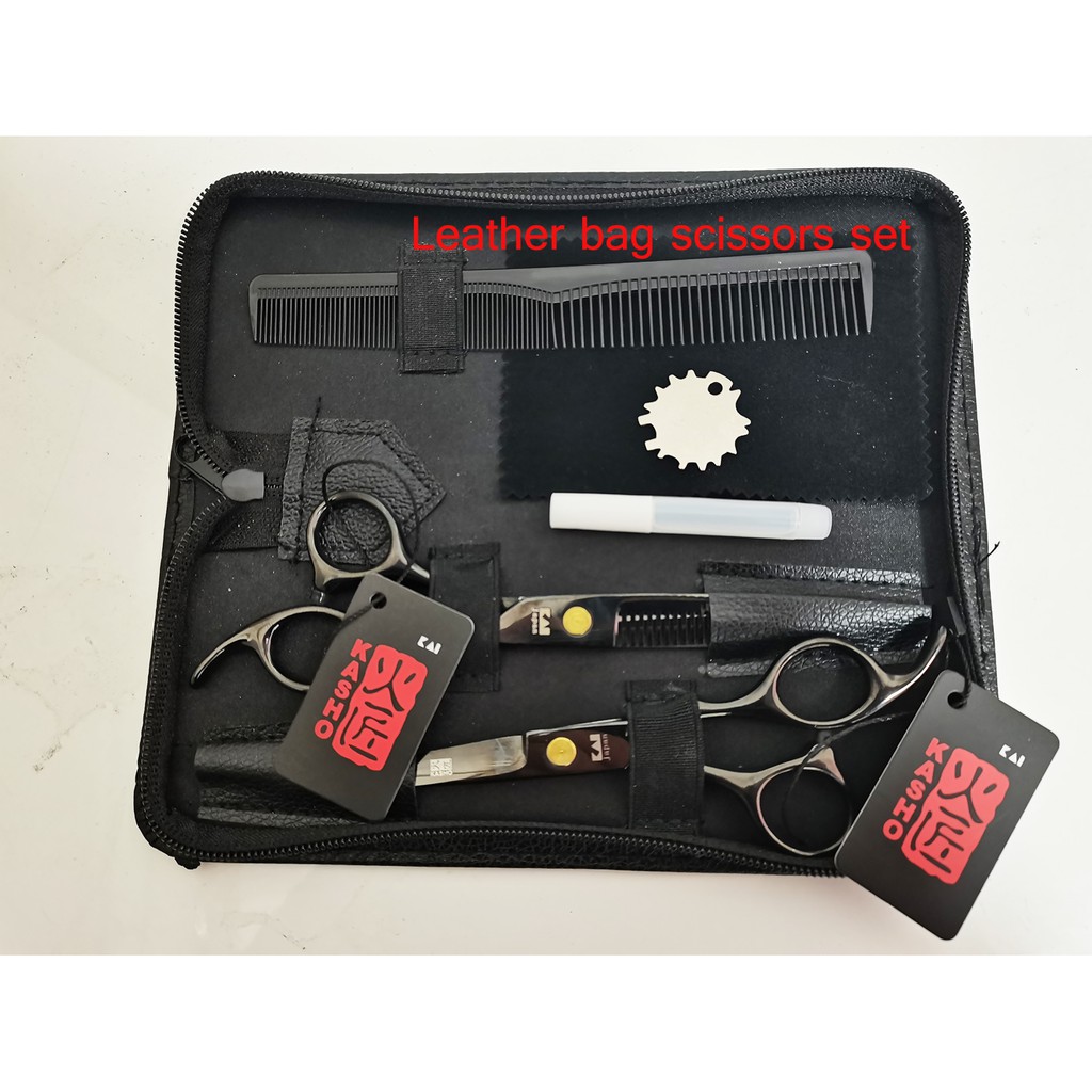 Kéo làm tóc Kasho chuyên nghiệp bằng thép không gỉ 440 Nhật Bản màu đen