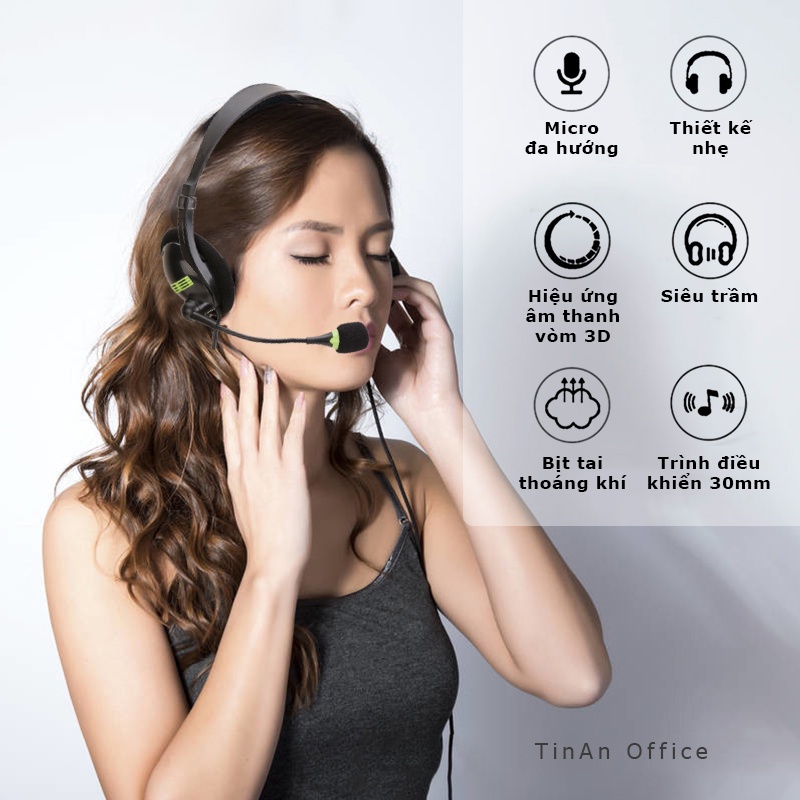 [Tai Nghe USB/ 3.5mm] Tai Nghe Có Dây TINAN SY440 Kèm Mic Xoay 360 Độ