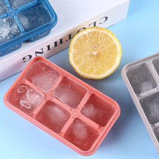  Khay Nhựa sillicon Làm Đá Vỉ 6 Ô _ Khuôn Làm Thạch Trái Cây Silicon Có Nắp Đậy Tiện Dụng