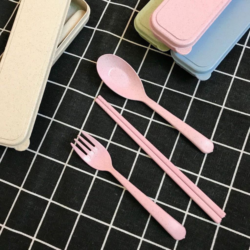 Bộ Thìa  , Dĩa , Đũa 3 Chi Tiết Lúa Mạch 1601 Shop  Đức Tài Store