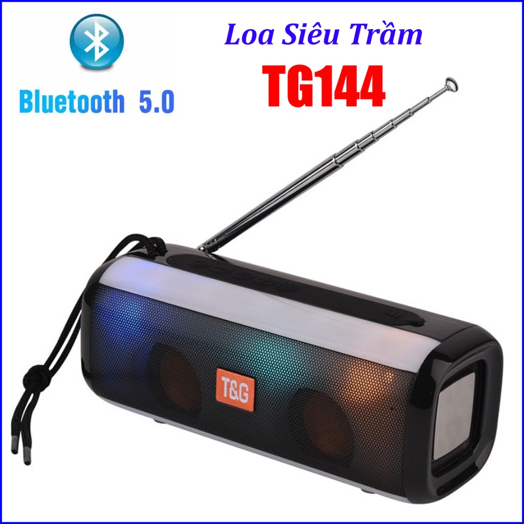 Loa Bluetooth Không Dây TG-144 Công Nghệ 5.0, Có Đèn Led RGB , Âm Thanh Sống Động, Pin Cực Khoẻ, Có FM - Hỗ Trợ TF 32Gb