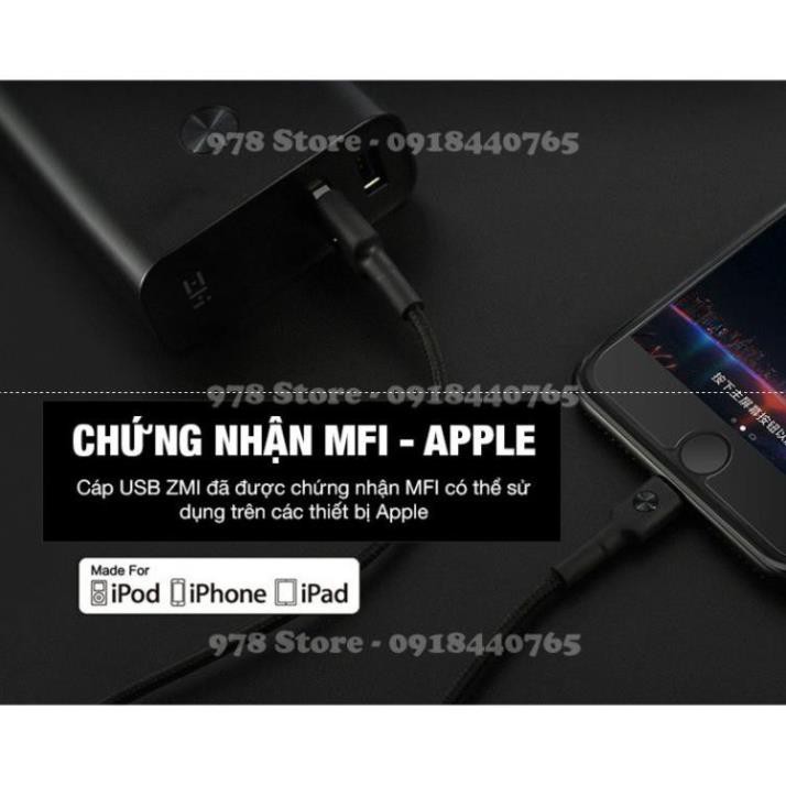 Dây sạc Lightning siêu bền bọc Kevlar Xiaomi Zmi - Cáp sạc Lightning siêu bền bọc Kevlar ZMI AL803