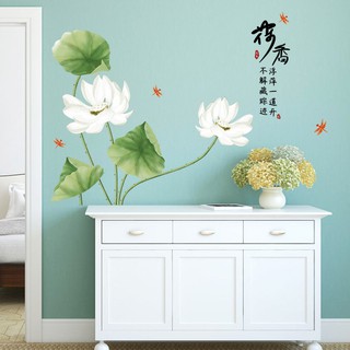 decal dán tường hoa sen
