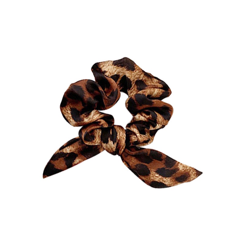 Dây Cột Tóc Tai Thỏ Họa Tiết Da Báo Phong Cách Hàn Quốc Cổ Điển Thời Trang Thu Đông Cho Nữ