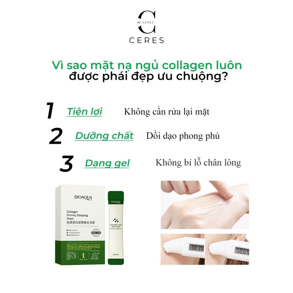 Mặt nạ ngủ collagen dạng thạch dưỡng ẩm cấp nước Bioaqua ( hộp 20 gói )