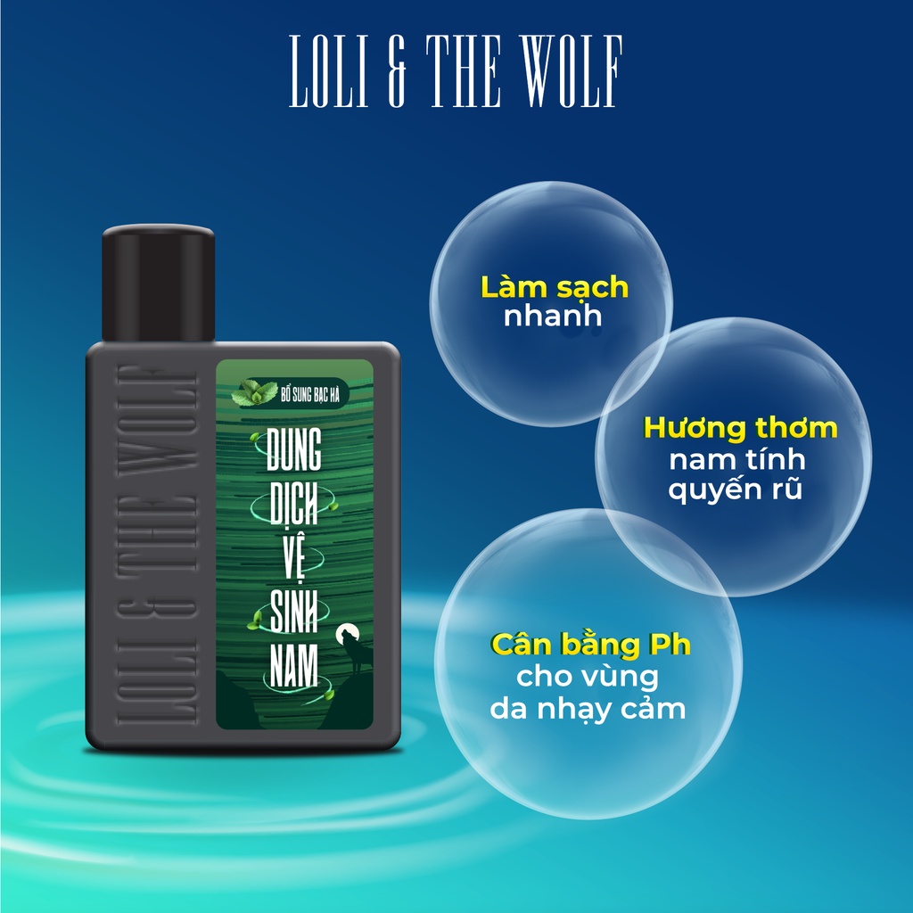 Dung dịch vệ sinh nam giới Loli The Wolf hương thơm nam tính khử mùi tốt chai 80ml