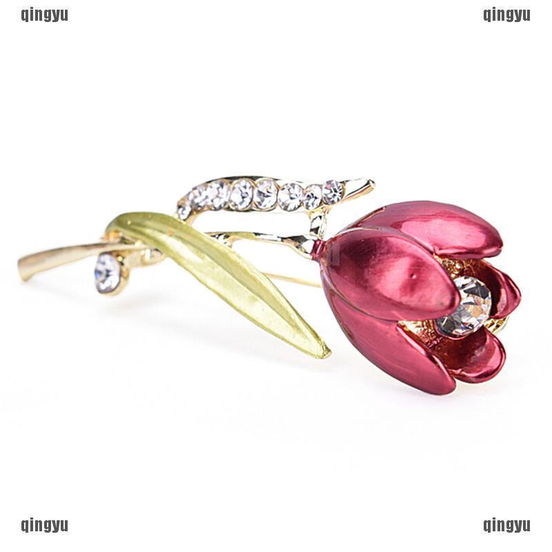 Trâm Cài Áo Hình Hoa Tulip Đính Đá Sang Trọng