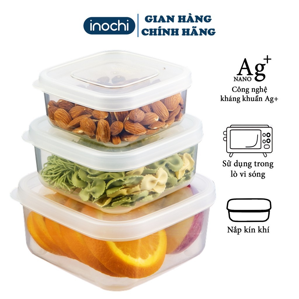 [CÓ QUÀ TẶNG] BỘ 3 Hộp Đựng Thức ăn -Thực Phẩm Hokkaido inochi Nhựa Cao Cấp Để Tủ Lạnh Giữ Nhiệt BOHTP | BigBuy360 - bigbuy360.vn