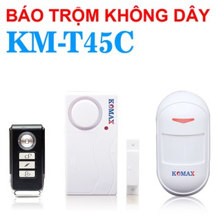 CHỐNG TRỘM HỒNG NGOẠI GẮN CỬA DÙNG PIN KM-T45C (V4), có cả cảm biến từ và mắt hồng ngoại