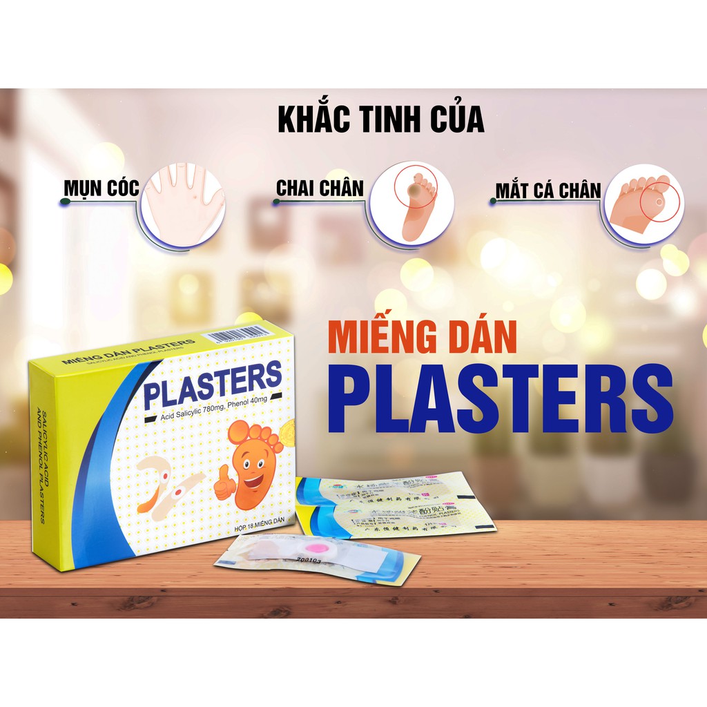 [COMBO HIỆU QUẢ] Miếng dán Plasters Mụn cơm, Mụn cóc, Mắt cá chân, Chai chân + Bột tía tô giúp ức chế vi khuẩn HPV