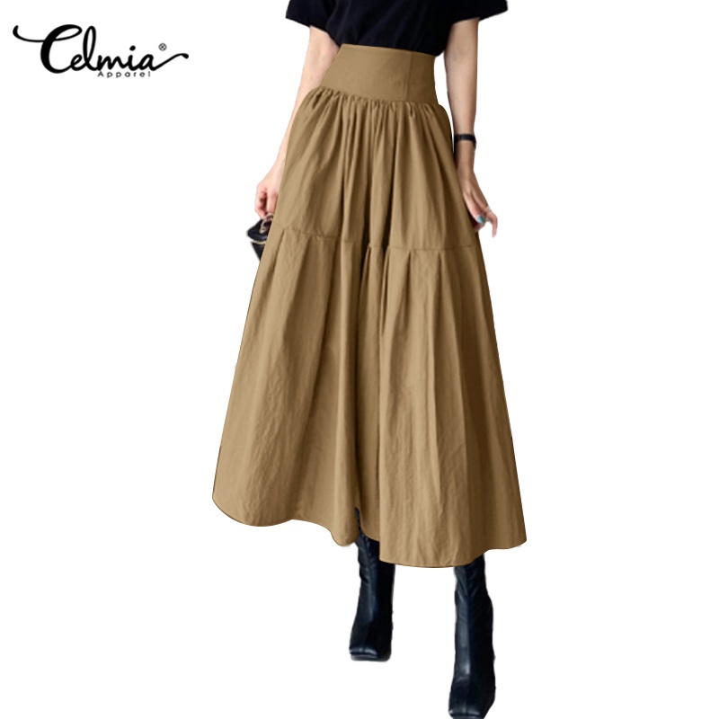 Chân váy dù CELMIA eo cao xếp ly thời trang giản dị cho nữ - Hàng nhập khẩu