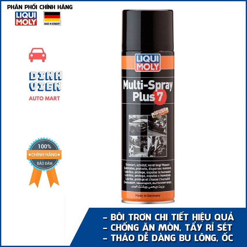 [ HỮU ÍCH] Chai xịt tẩy gỉ sét, bôi trơn đa năng Liqui Moly Multi-Spray Plus7 tẩy sạch các gỉ sét, bôi trơn và chống ẩm.