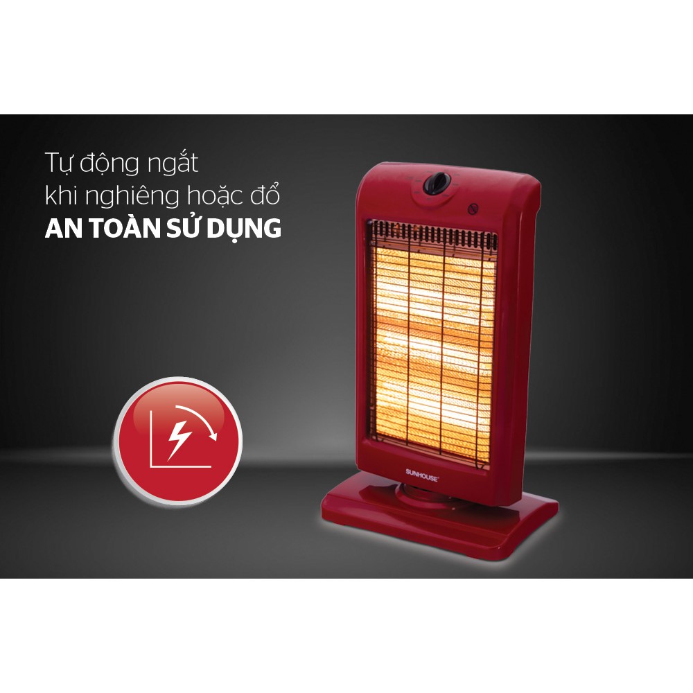 Đèn sưởi điện 3 bóng halogen Sunhouse SHD7016, Đèn sưởi 3 bóng,Bảo hành 12 tháng