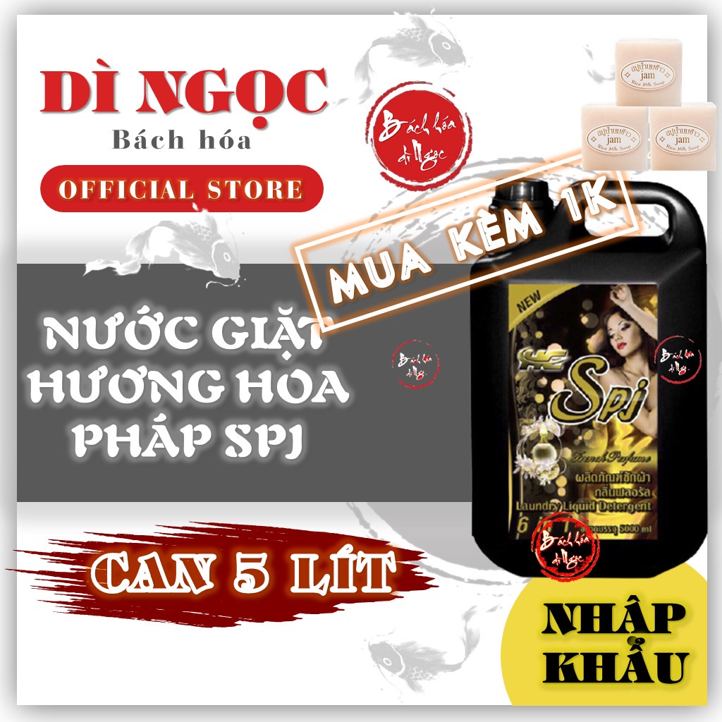 [NOWSHIP / GRAB] 💃 NƯỚC GIẶT GIỮ MÀU SPJ 5 LÍT THƠM ĐẬM ĐẶC - HƯƠNG FRENCH PERFUME (NƯỚC HOA PHÁP) = GIAO NHANH TPHCM