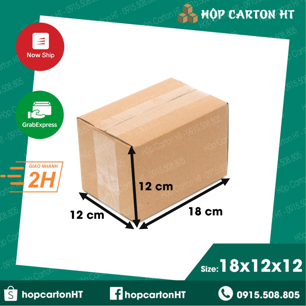 Combo 6 Hộp Carton Đóng Hàng 18x12x12 Bìa Carton Gói Hàng Đóng Trang Sức, Mỹ Phẩm Chất Liệu 3 Lớp Giá Rẻ - Hộp Carton HT