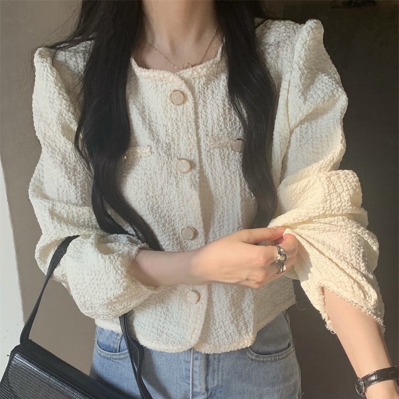 Áo Kiểu Tay Dài Phối Ren Họa Tiết Kẻ Sọc Thời Trang 2022 Cho Nữ