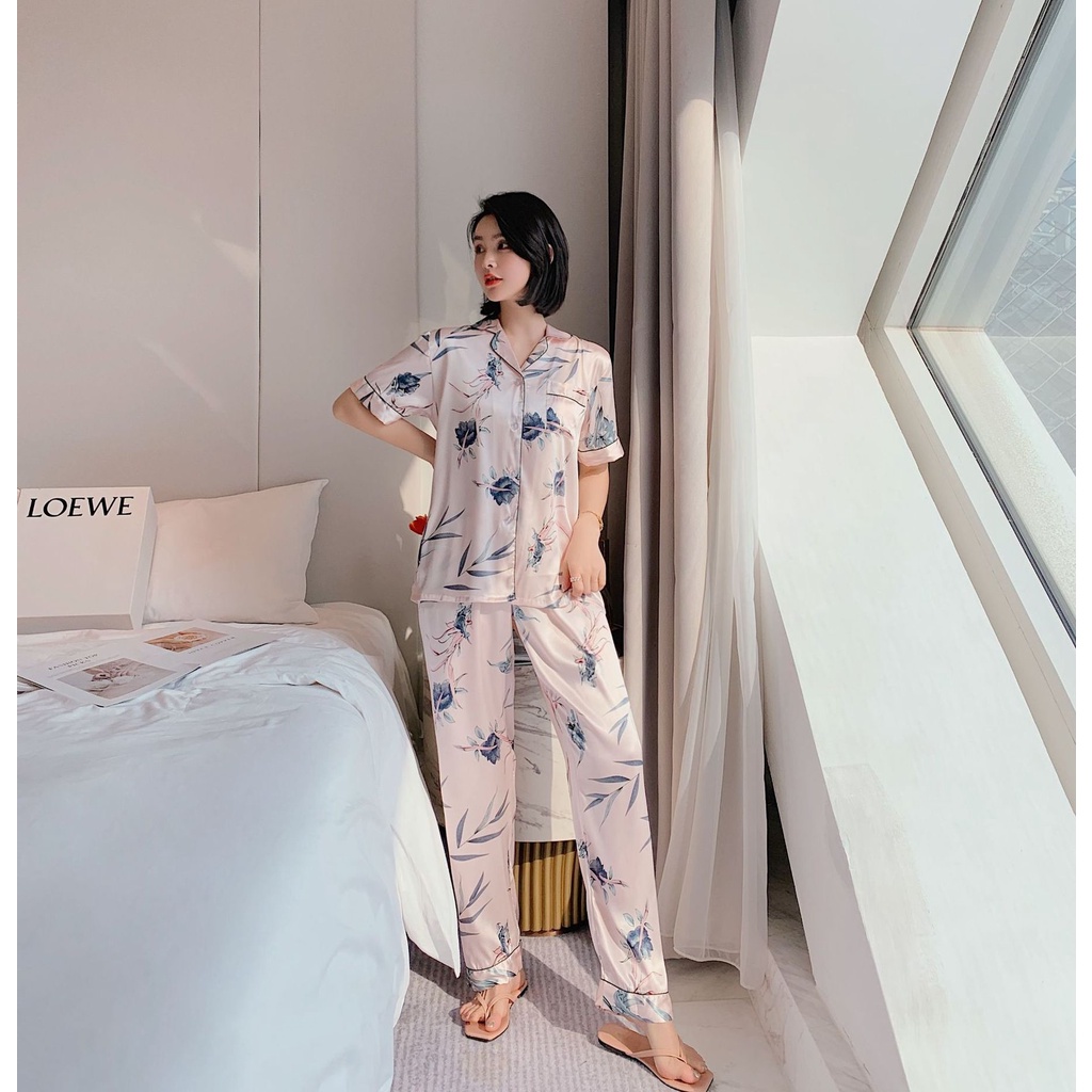 Bộ Đồ Ngủ Ngắn Tay Dáng Rộng In Họa Tiết Thời Trang Cho Nữ 2021