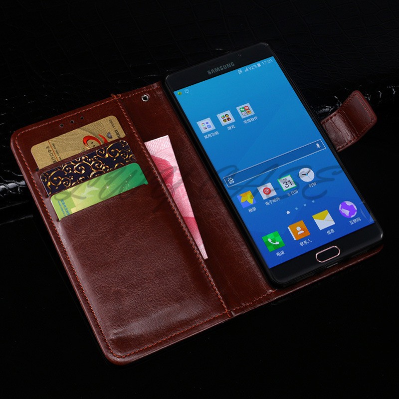 Bao da điện thoại nắp gập màu trơn cổ điển cho Samsung Galaxy A9 Pro (2016)