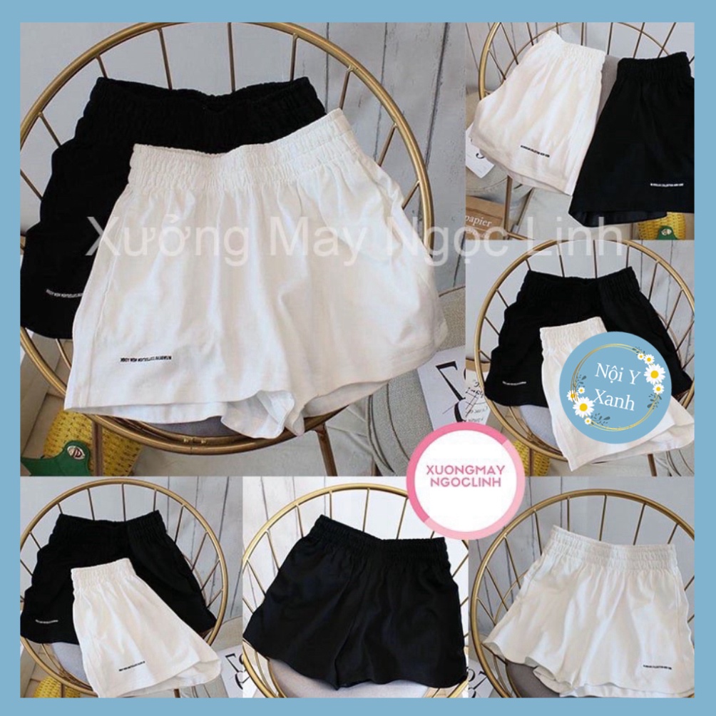 Quần short unisex_quần đùi đũi chun thêu siêu Hot mầu trắng, babydoll ulzzang mềm nội y xanh | WebRaoVat - webraovat.net.vn