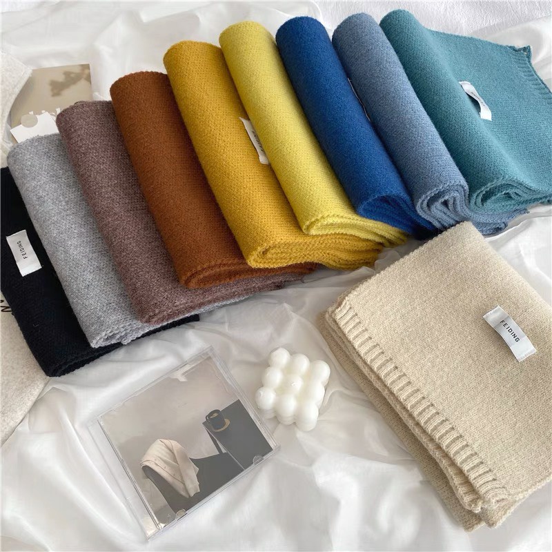 Khăn chất liệu len dệt kim cao cấp phong cách Hàn Quốc mới
