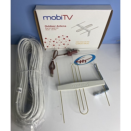 [Chính Hãng] Anten Kỹ Thuật DVB-T2 MobiTV AVG Ăng Ten Ngoài Trời Kèm 15M Dây+cáp 5v (Có thể sử dụng trong nhà)