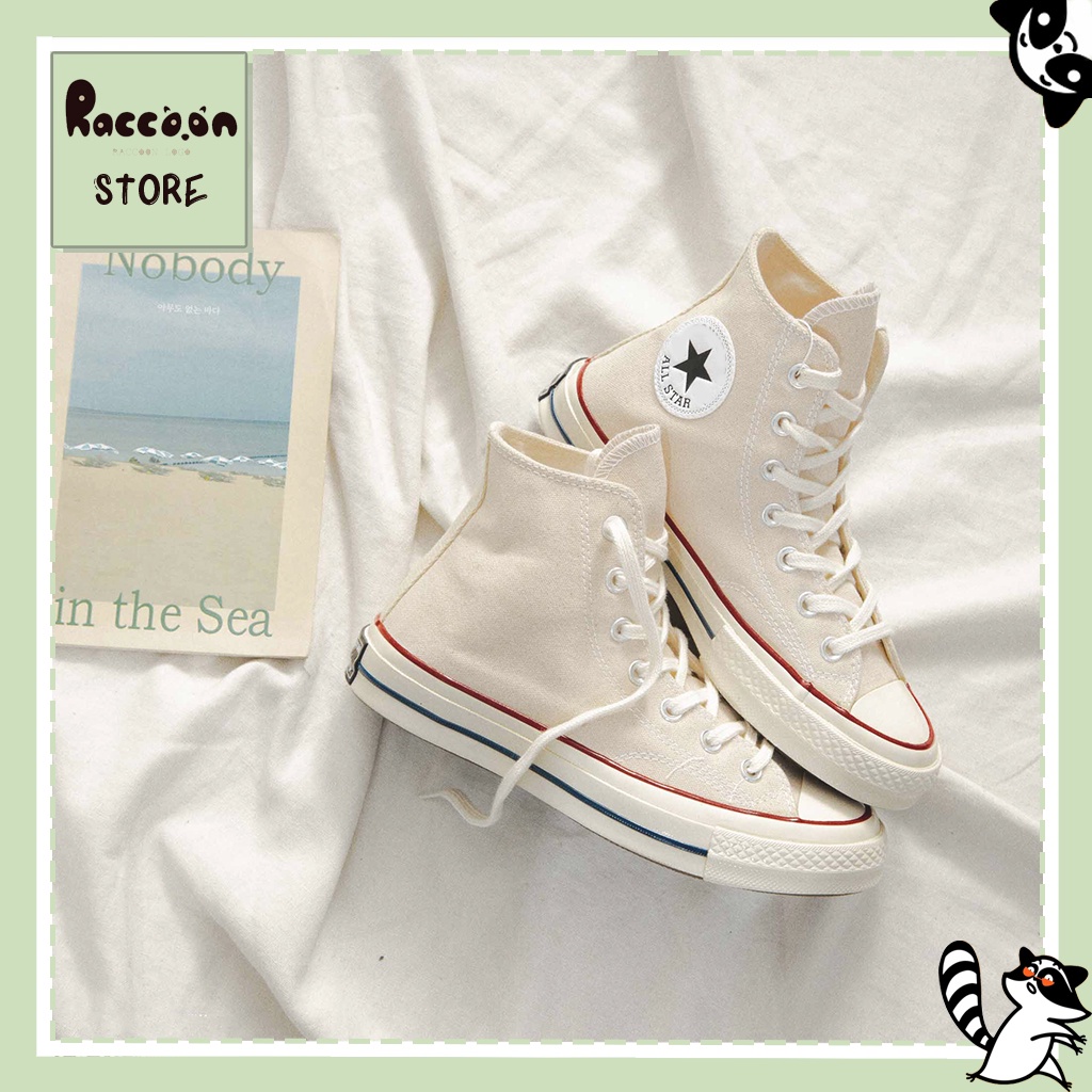 Giày_Converse Nam Nữ Thể Thao, Giày CV 70s Cổ Cao Màu Trắng Thời Trang Hàng Đẹp Full Box Tặng Kèm Tất