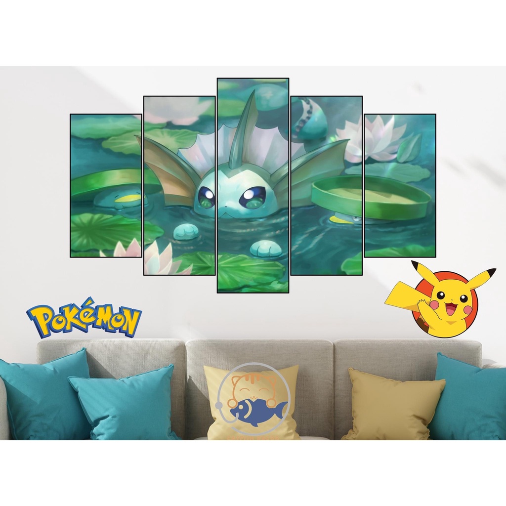 Tranh ghép dán tường Room Decor trang trí phòng ANIME POKEMON - BỘ 3