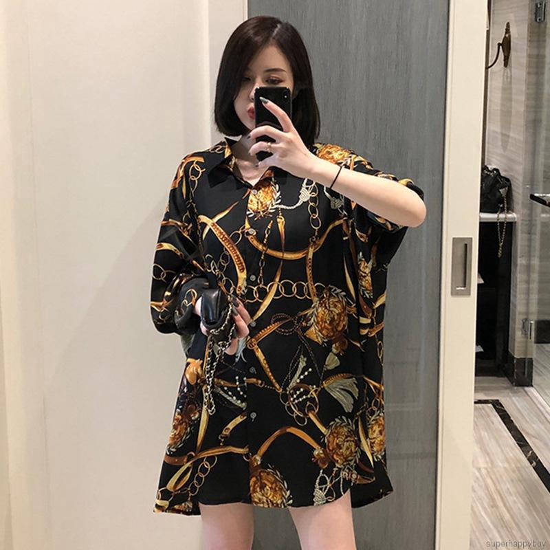 Áo sơ mi dáng rộng tay dài phong cách cổ điển thanh lịch cho nữ