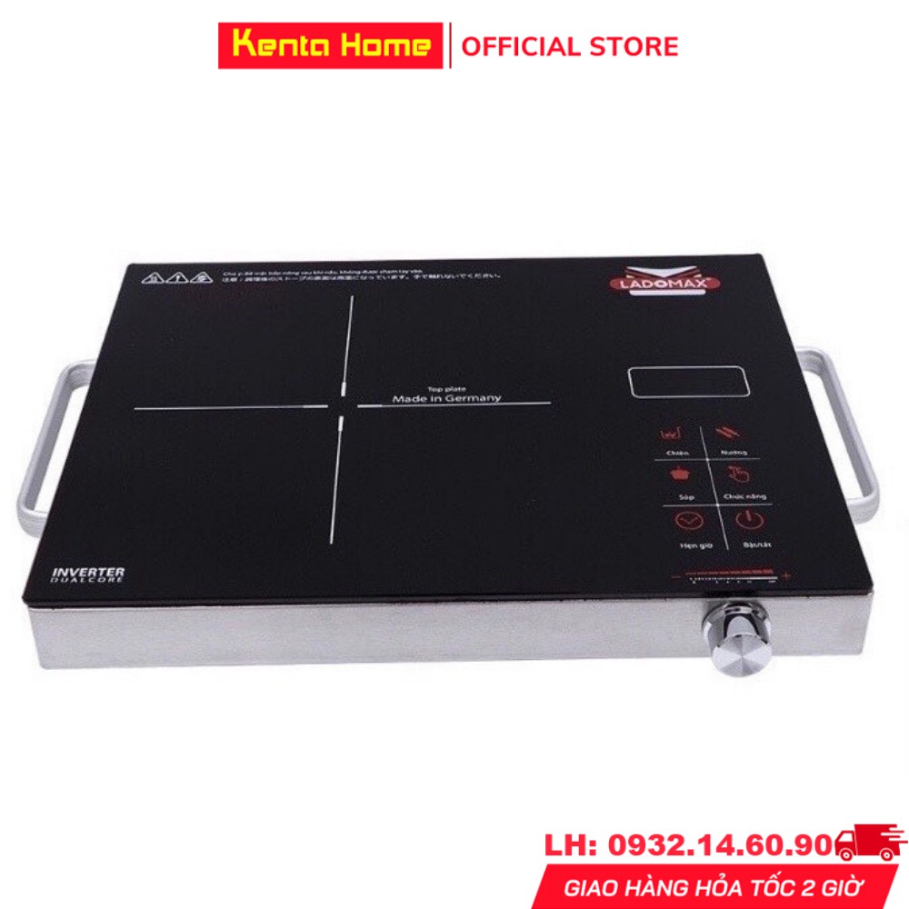 Bếp hồng ngoại chính hãng Ladomax HA-666 công suất 2200W không kén nồi điều khiển cảm ứng, khung thép không gỉ chắc chắn