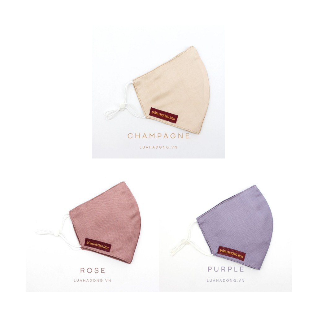 Combo 3 Khẩu Trang Lụa 100% Cao Cấp 2 Lớp, Siêu Mát, Bảo Vệ Da Chống Lão Hóa (có 9 màu) | BigBuy360 - bigbuy360.vn
