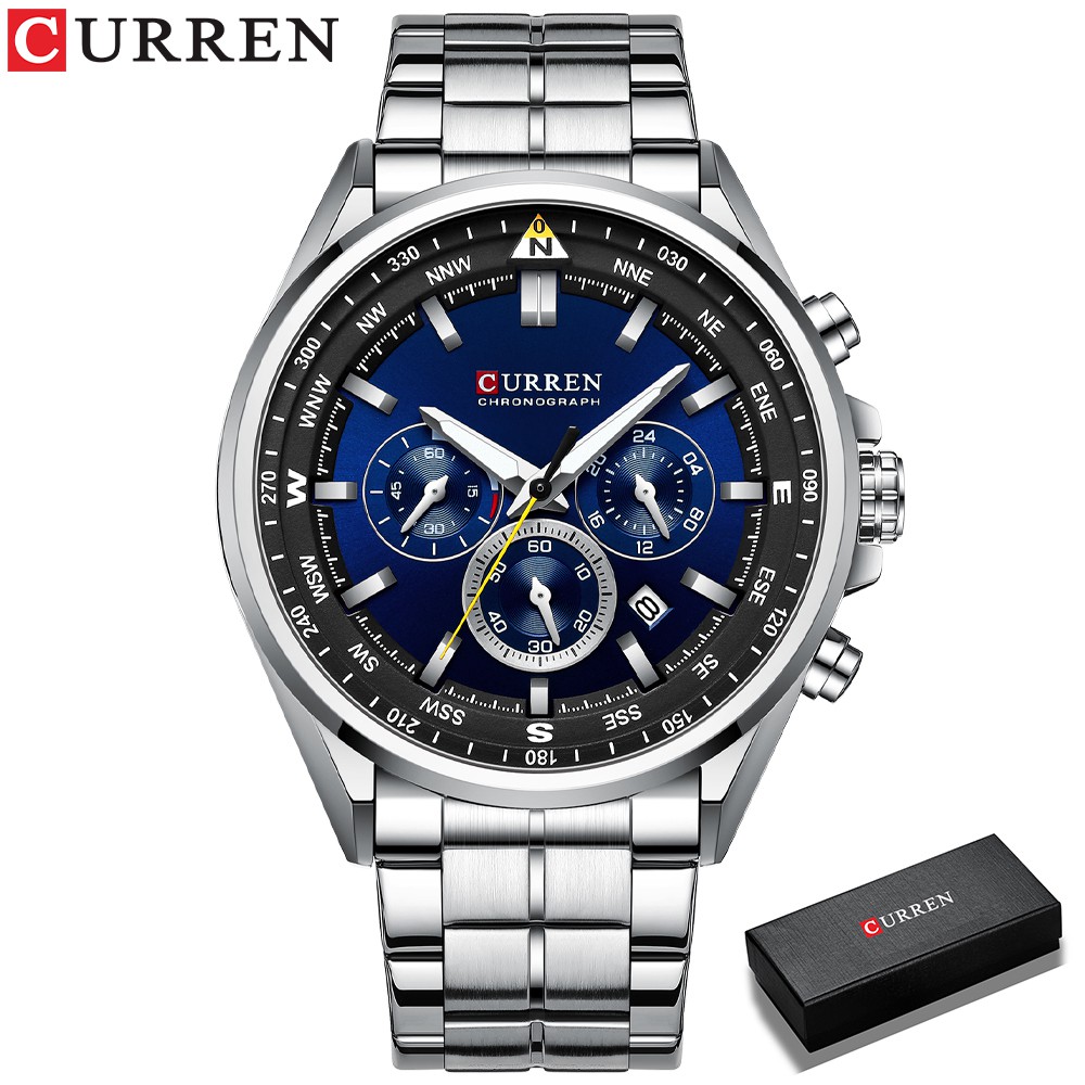 CURREN Sports Watches Men‘s Luxury Brand Stainless Steel Quartz Fashion Business waterproof 8399S