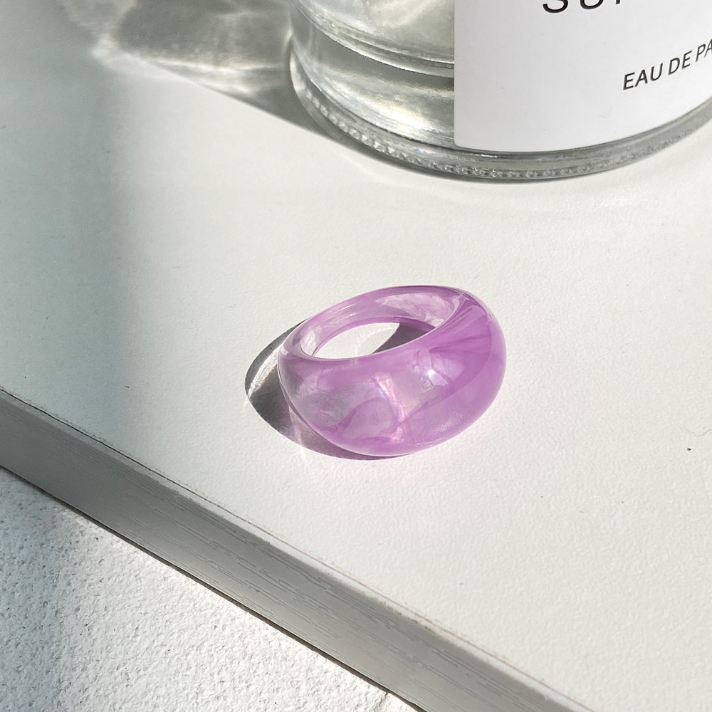 Nhẫn Đeo Tay Bằng Resin Trong Suốt Phong Cách Retro Hàn Quốc Sáng Tạo