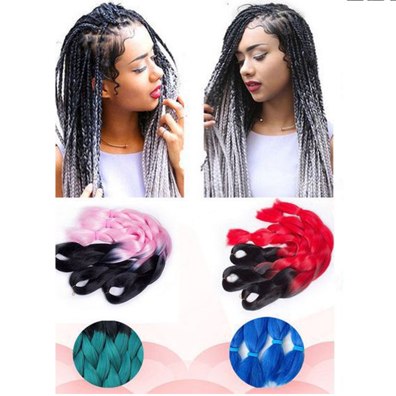 Tóc giả màu sắc gradient chiều dài 24 inch thời trang dành cho nữ