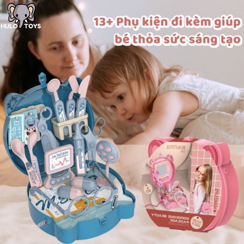 Bộ Đồ Chơi Túi Xách Nấu Ăn Hulo Toys Nhiều Chi Tiết, Đồ Chơi Nghề Nghiệp Bác Sĩ, Trang Điểm Bằng Nhựa An Toàn Cho Bé