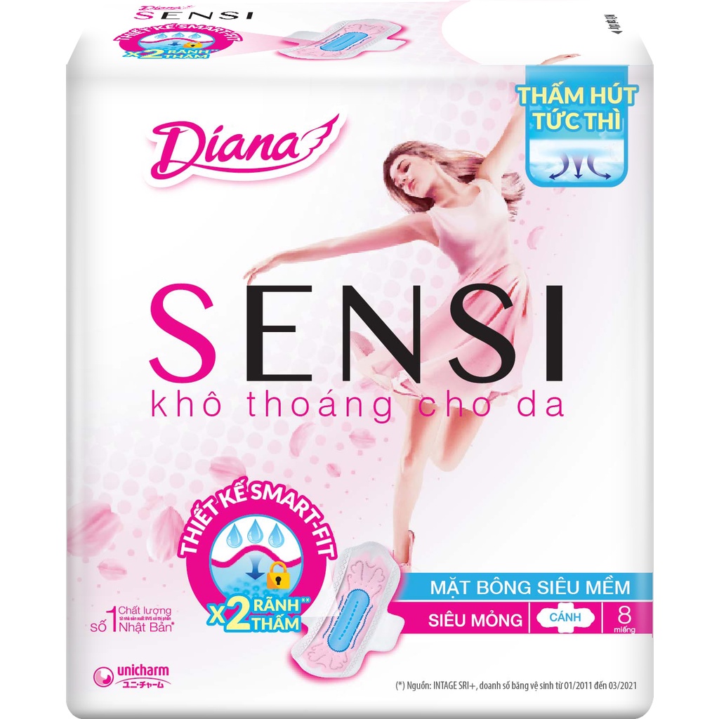 Băng vệ sinh Diana Sensi Siêu Mỏng Cánh (8 miếng)