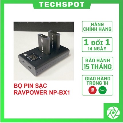 Bộ 2 Pin 1 Sạc Ravpower Sony NP-BX1 - Chính Hãng - Bảo hành 15 tháng