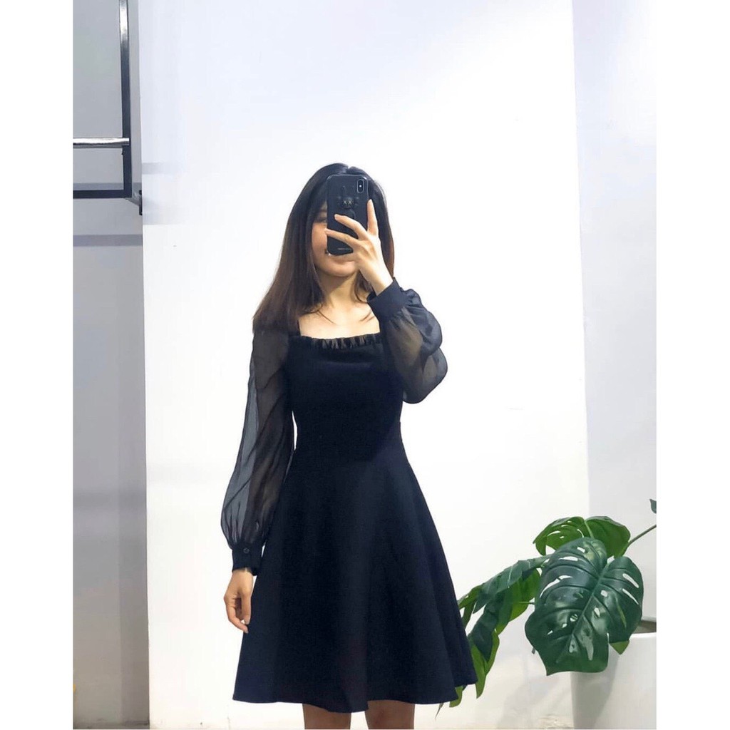 Đầm trắng xòe tay phồng dễ thương Babe Dress