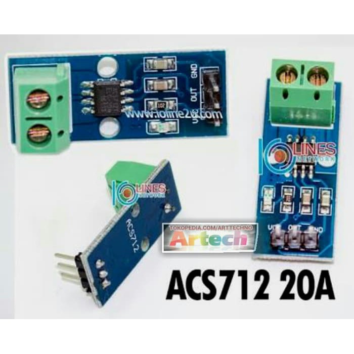 Mô Đun Cảm Biến Dòng Điện Acs712-20 Ac-dc Acs712 20a Arduino Uno Mega Raspberry Pi