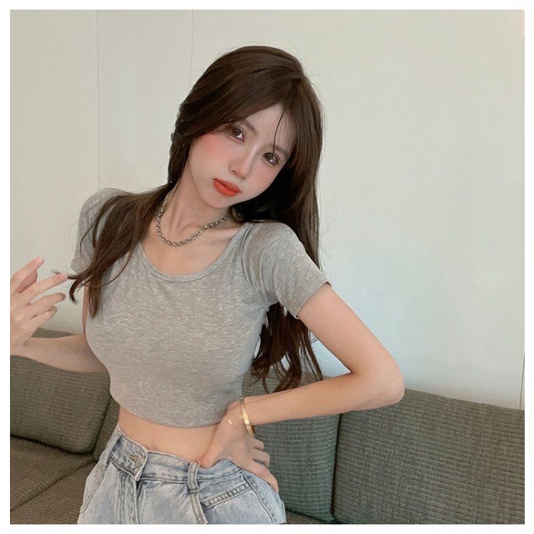 Áo Thun Cổ Chữ V Khoét Sâu Hở Lưng Gợi Cảm Cho Nữ