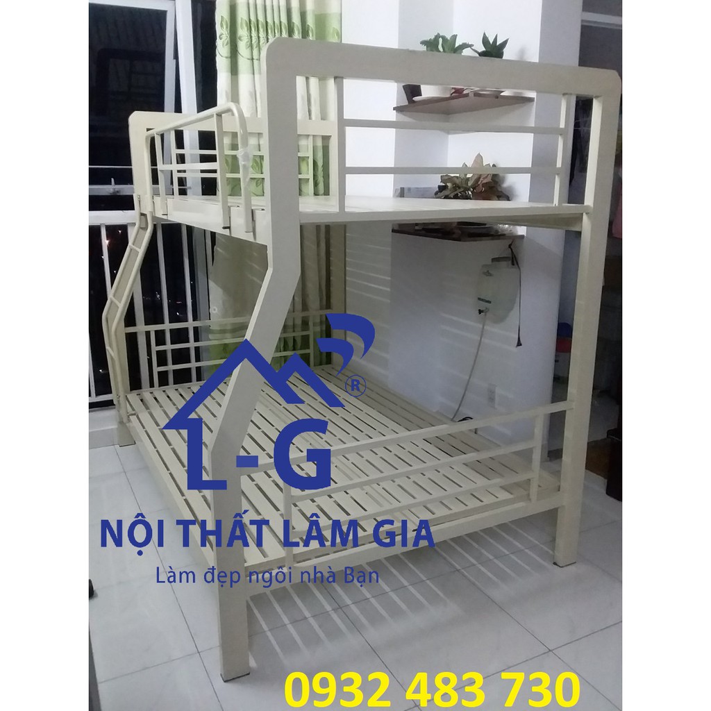 Giường tầng sắt hộp - giường sắt hai tầng ngủ cao cấp 1m x 1m2