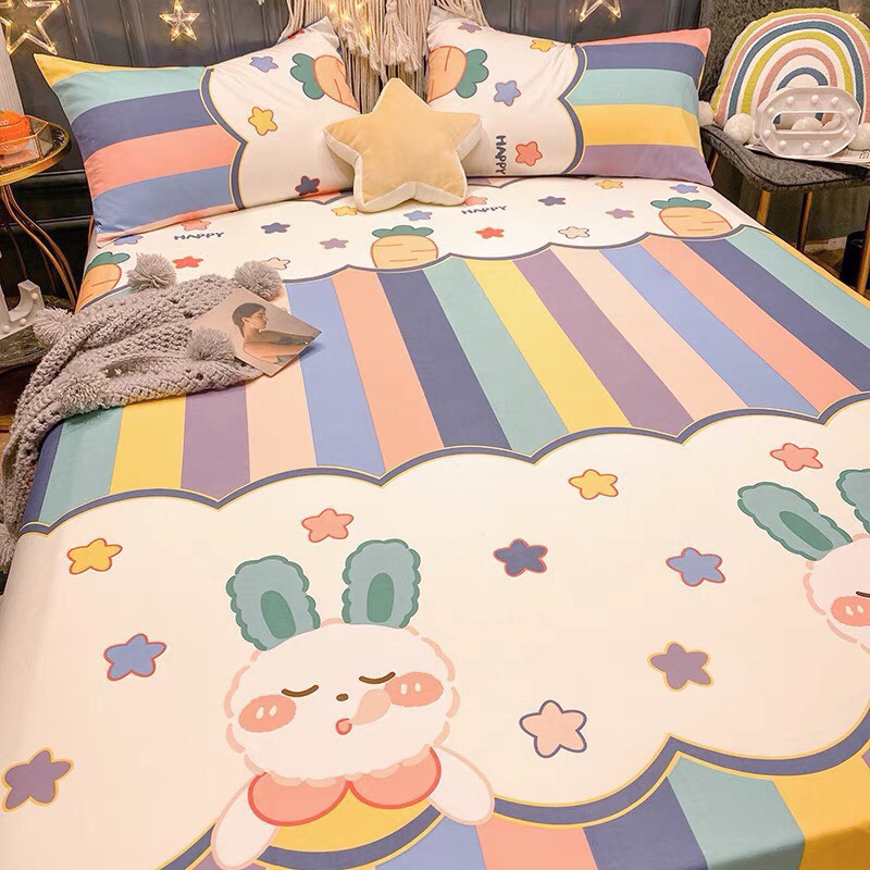 Bộ drap /Bộ ga trải giường cotton siêu mát, cao cấp hơn cotton Thắng Lợi, không xù lông