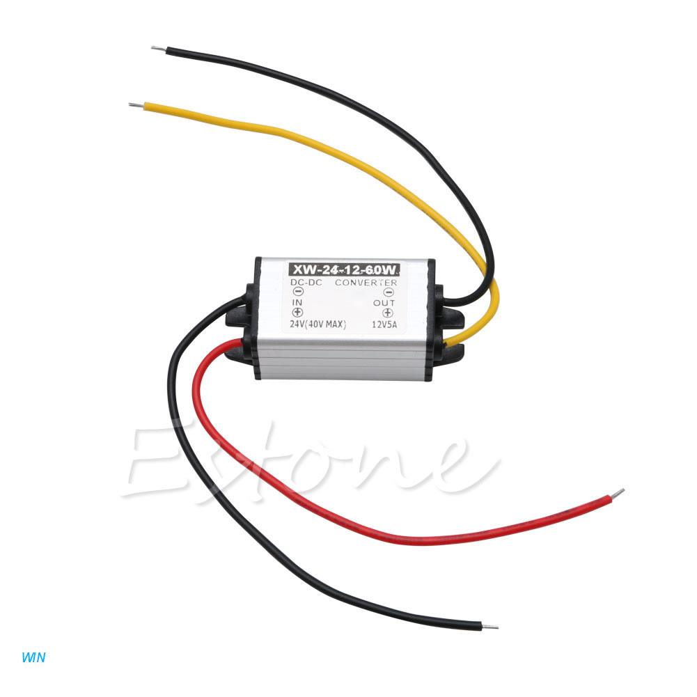 Bộ chuyển đổi nguồn điện Dc 24v sang Dc 12v 5a 60w chống thấm nước cho xe hơi/ xe tải