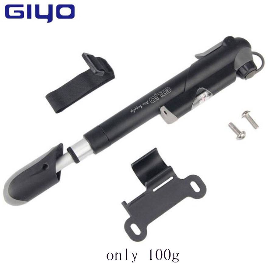 Máy bơm xe đạp mini Giyo GP-41S tích hợp đồng hồ đo áp suất